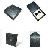 nœud papillon en soie strass élégant accompagné d'une pochette assortie