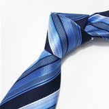 Cravates à Rayures Bleu pour Homme, 8cm