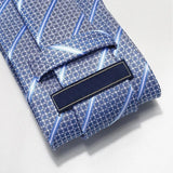Cravate Jacquard Rayée Bleu pour Homme