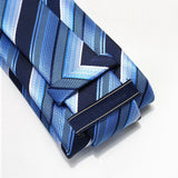 Cravates à Rayures Bleu pour Homme, 8cm