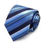 Cravates à Rayures Bleu pour Homme, 8cm