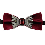 Noeud papillon velours avec strass rubis