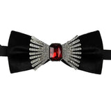 Noeud papillon velours avec strass rubis