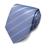 Cravate Jacquard Rayée Bleu pour Homme