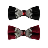 Noeud papillon velours avec strass rubis