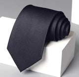 Cravate rayures noir pour Homme 9cm de large, noué à la main