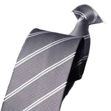 Cravate rayures noir pour Homme 9cm de large, noué à la main