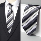 Cravate rayures noir pour Homme 9cm de large, noué à la main