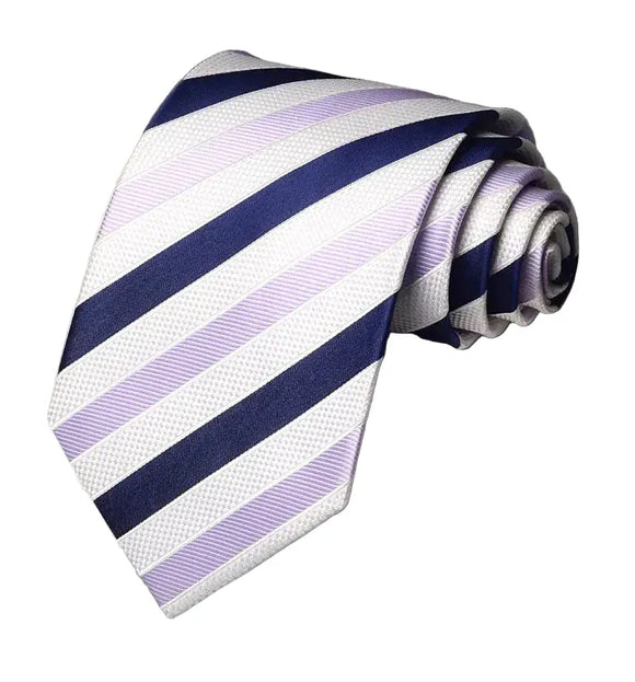 Cravate rayures noir pour Homme 9cm de large, noué à la main