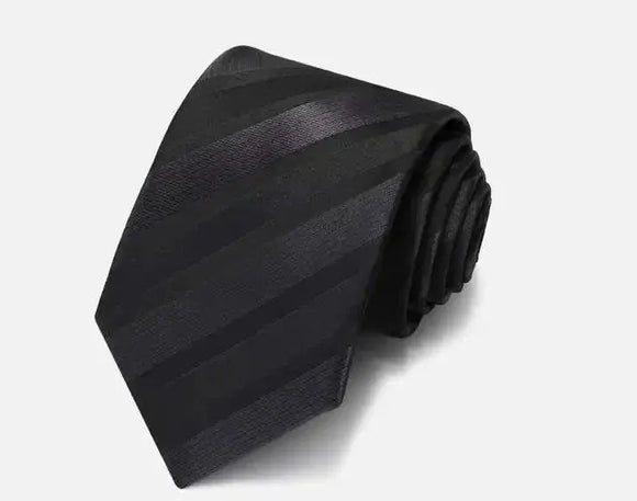 Cravate à Rayure Noir pour Homme, 7cm