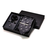 Cravate Bleu broche poche boutons de manchette ensemble élégant