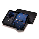 Cravate Bleu broche poche boutons de manchette ensemble élégant