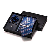 Cravate Bleu broche poche boutons de manchette ensemble élégant