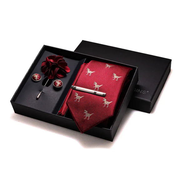 Cravate broche poche boutons de manchette ensemble élégant