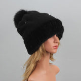 Bonnet en vraie fourrure de vison naturelle – | lasanderss.store