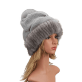 Bonnet en vraie fourrure de vison naturelle – | lasanderss.store