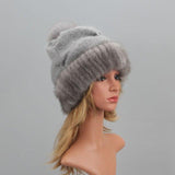 Bonnet en vraie fourrure de vison naturelle – | lasanderss.store