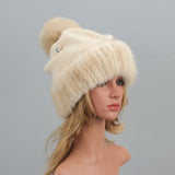 Bonnet en vraie fourrure de vison naturelle – | lasanderss.store