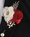 Boutonnière Homme Broche Soie Fleur - Élégance Raffinée – | lasanderss.store