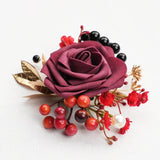 Boutonnière Rouge Veste Homme - Broche Fleur Élégante Mariage – | lasanderss.store