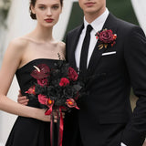 Boutonnière Rouge Veste Homme - Broche Fleur Élégante Mariage – | lasanderss.store