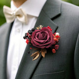 Boutonnière Rouge Veste Homme - Broche Fleur Élégante Mariage – | lasanderss.store