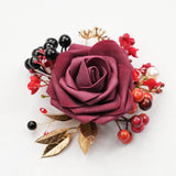 Boutonnière Rouge Veste Homme - Broche Fleur Élégante Mariage – | lasanderss.store