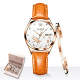 Bracelet - montre mécanique Bracelet cuir et collier pour femme – | lasanderss.store