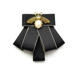 Broche Nœud Papillon Perles Cristal Style Britannique - Tissu Unisexe – Broches | lasanderss.store