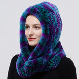 Chapeau à capuche tricoté en fourrure – | lasanderss.store