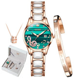 Coffret Montre Femme Céramique Quartz Bracelet Collier - 28mm Luxe – Montres | lasanderss.store