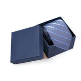 Cravate Jacquard Rayée Bleu Homme - Tissage Premium Élégant – | lasanderss.store