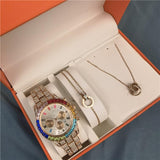 Ensemble Collier bracelet montres strass pour femmes – | lasanderss.store