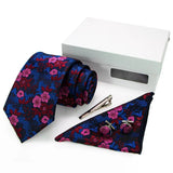 Ensemble Cravate Motif Floral 4 Pièces - Coffret Complet Élégant Homme – Cravate homme | lasanderss.store