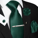 Ensemble Cravate Vert 5 Pièces Polyester - Pince Pochette Boutons – | lasanderss.store