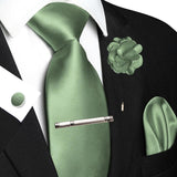 Ensemble Cravate Vert 5 Pièces Polyester - Pince Pochette Boutons – | lasanderss.store