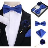 Ensemble Nœud Papillon Broche Poche Homme - Polyester Tatting Élégant – nœud papillon en soie | lasanderss.store