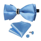 Ensemble Nœud Papillon Pré - Noué Pochette Boutons Manchette - 3 Pièces Élégant – Nœuds Papillon | lasanderss.store