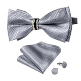 Ensemble Nœud Papillon Pré - Noué Pochette Boutons Manchette - 3 Pièces Élégant – Nœuds Papillon | lasanderss.store