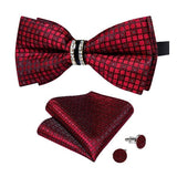 Ensemble Nœud Papillon Pré - Noué Pochette Boutons Manchette - 3 Pièces Élégant – Nœuds Papillon | lasanderss.store
