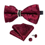 Ensemble Nœud Papillon Pré - Noué Pochette Boutons Manchette - 3 Pièces Élégant – Nœuds Papillon | lasanderss.store