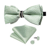 Ensemble Nœud Papillon Pré - Noué Pochette Boutons Manchette - 3 Pièces Élégant – Nœuds Papillon | lasanderss.store