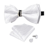Ensemble Nœud Papillon Pré - Noué Pochette Boutons Manchette - 3 Pièces Élégant – Nœuds Papillon | lasanderss.store