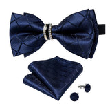 Ensemble Nœud Papillon Pré - Noué Pochette Boutons Manchette - 3 Pièces Élégant – Nœuds Papillon | lasanderss.store