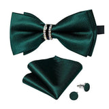 Ensemble Nœud Papillon Pré - Noué Pochette Boutons Manchette - 3 Pièces Élégant – Nœuds Papillon | lasanderss.store