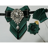 Ensemble Nœud Papillon Strass Broche Pochette Britannique - Polyester – Nœuds Papillon | lasanderss.store