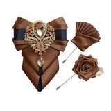Ensemble Nœud Papillon Strass Broche Pochette Britannique - Polyester – Nœuds Papillon | lasanderss.store