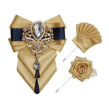 Ensemble Nœud Papillon Strass Broche Pochette Britannique - Polyester – Nœuds Papillon | lasanderss.store