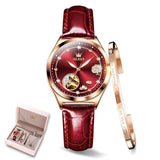 Femmes montre mécanique bracelet en cuir bracelet – | lasanderss.store
