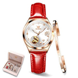 Femmes montre mécanique bracelet en cuir bracelet – | lasanderss.store